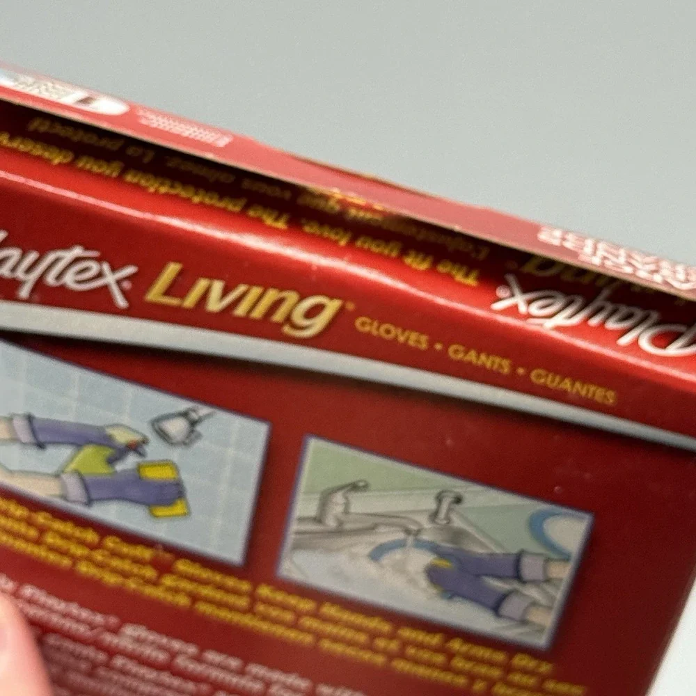 Playtex Living Drip-Catch Cuff Cleaning Gloves Large Purple 1 Pair New NOS